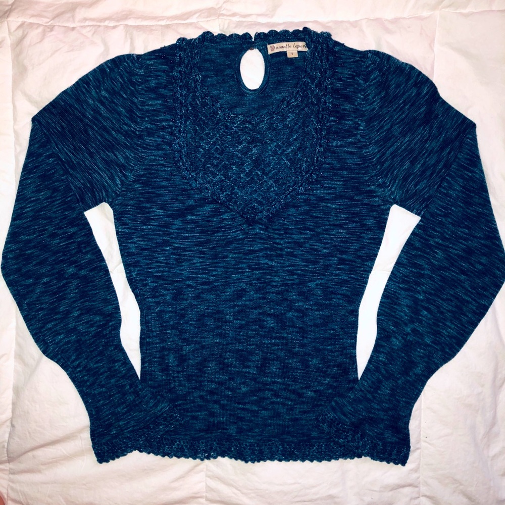 COPY - Nanette Lepore sweater bead and crochet de…